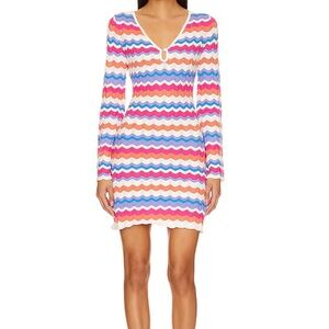 NWT Wilma Dress in Coral Stripes S- MINKPINK
